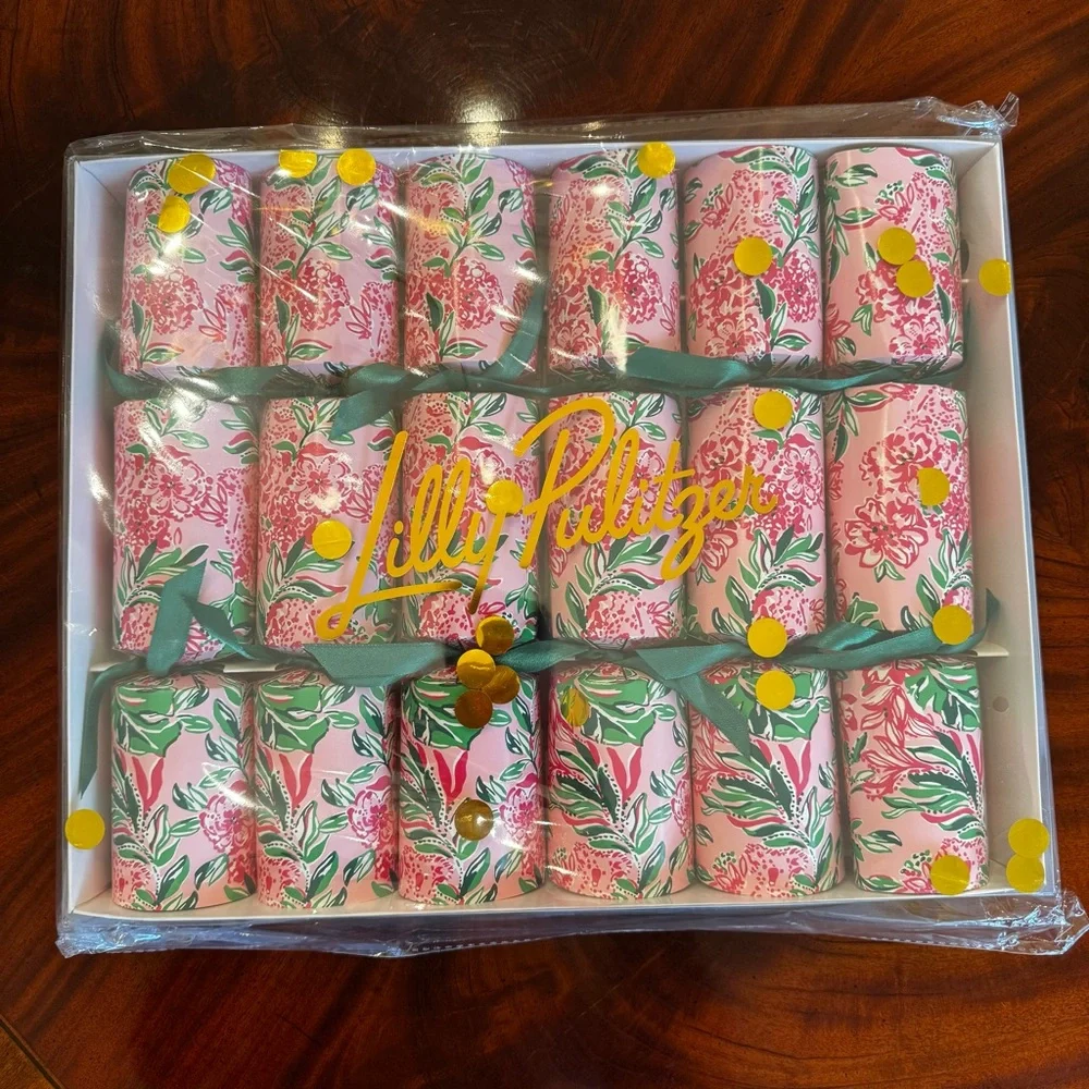 NWT Lilly Pulitzer Party Poppers Set of 6 Koala La La Conch Shell Pink